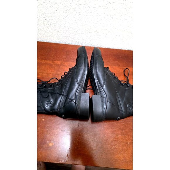 Ariat Women's Black Leather Lace-Up Boots Medium-Height Round Toe Size 7.5B - Picture 7 of 15